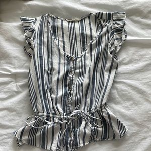 Blue and white striped shirt